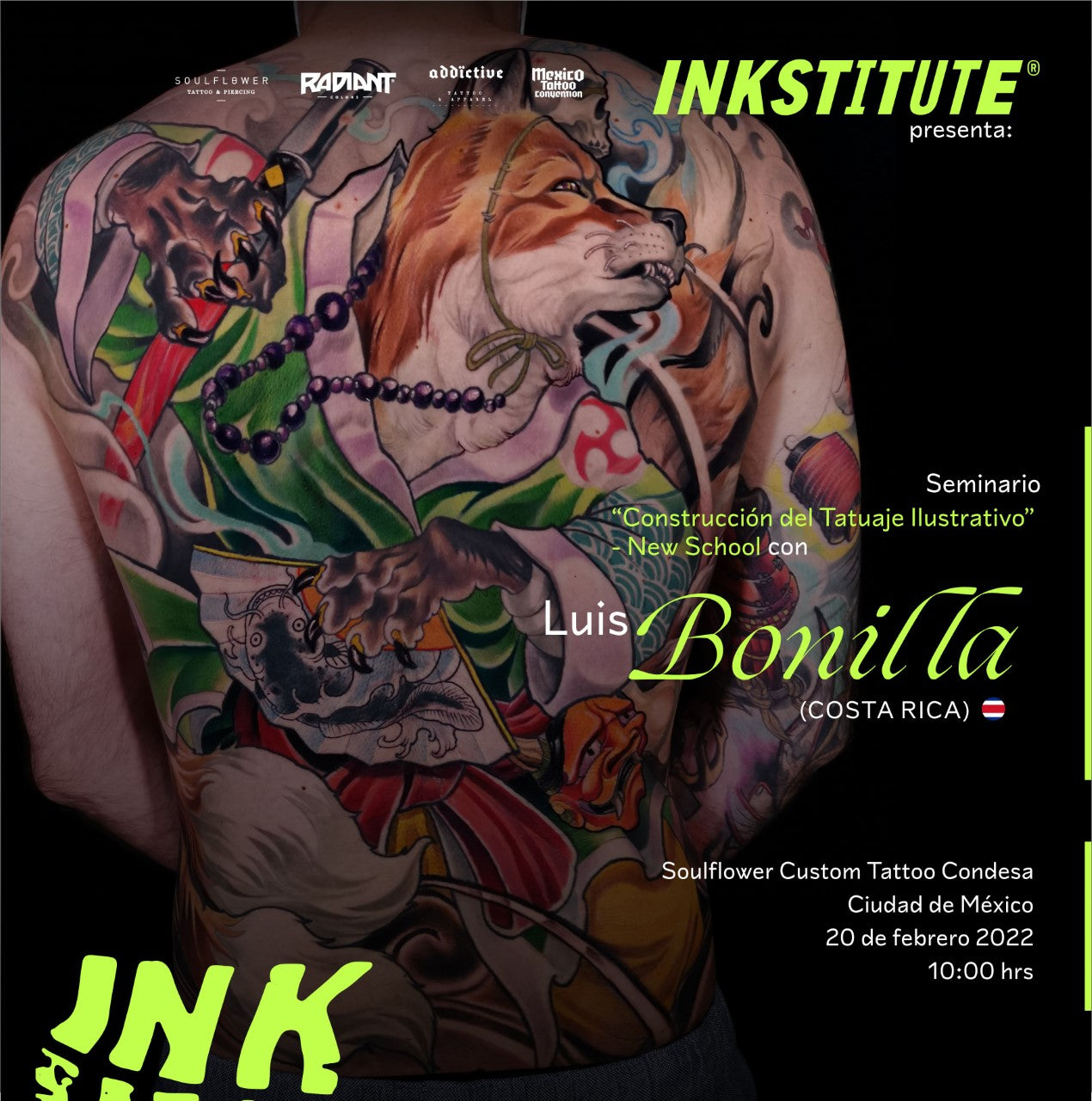 Seminario "Construcción del tatuaje ilustrativo" Impartido por LUIS BONILLA (Costa Rica)